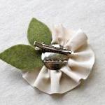 Ivory Jersey Flower Brooch ..